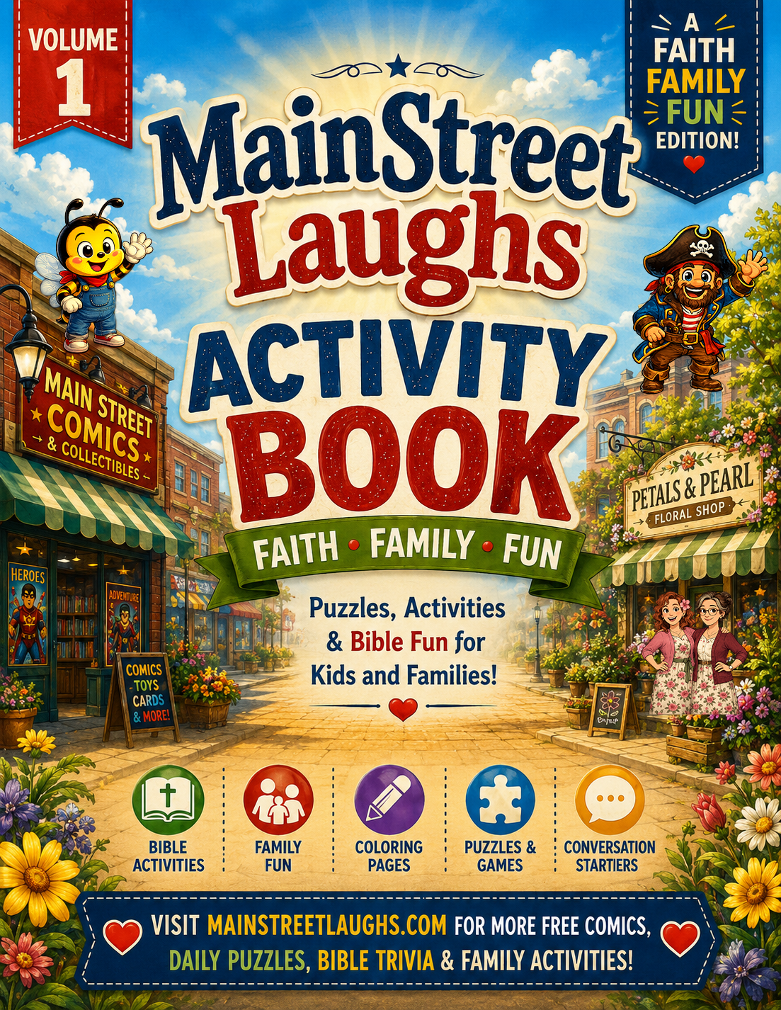 Free Main Street Laughs Activity Book Volume 1 – Faith, Family & Fun