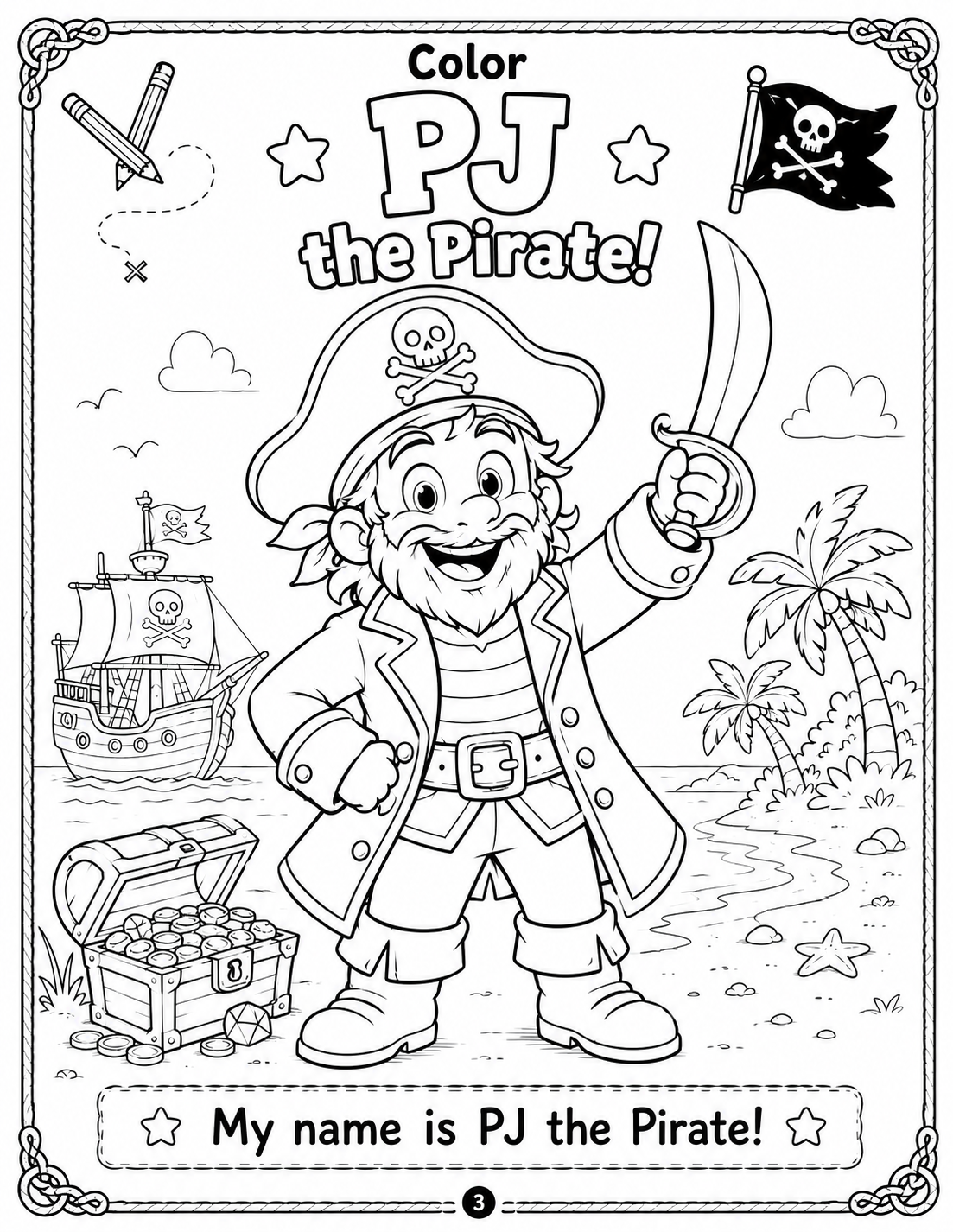 PJ the Pirate's Big Book of Pirate Fun – Coloring Pages, Mazes, Puzzles & Activities for Kids